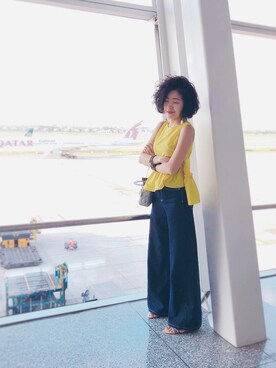 「Dior（ディオール）のアイテム（ショルダーバッグ、グレー系）」を使った、Nguyễn TrangChimさん（レディース）の夏コーディネート