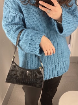 「RETRO GIRL（レトロガール）のタックセミフレアパンツ（その他パンツ）」を使った、Kya®️inさん（レディース・161cm）の冬コーディネート