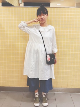「NET（ネット）のアイテム（パンツ）」を使った、ziさん（レディース・157cm）の春コーディネート