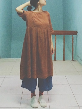 「NET（ネット）のアイテム（パンツ）」を使った、ziさん（レディース・157cm）の春コーディネート