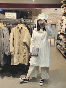 「MUJI」｜「アイテム（ワンピース/ドレス）」を使った、ziさん（レディース・157cm）の秋コーディネート