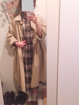 「SM2（エスエムツー）のアイテム（トレンチコート）」を使った、yuさん（レディース・152cm）の秋コーディネート