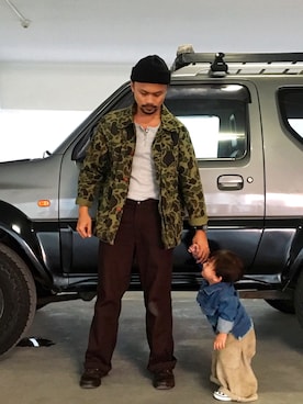 「carhartt」｜「アイテム（ミリタリージャケット）」を使った、Uttさん（メンズ・170cm）の冬コーディネート