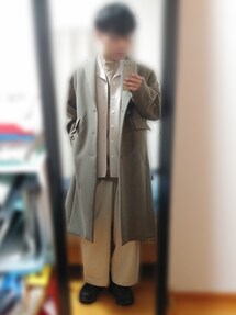 KAZUYUKI KUMAGAI カシミヤ混 平二重メルトン チェスターコート2 カシミヤ混平二重メルトン フード付チェスターコート - KAZUYUKI