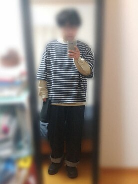 「WhoWhat（フーワット）のアイテム（トップス）」を使った、ピローさん（メンズ・170cm）の春コーディネート