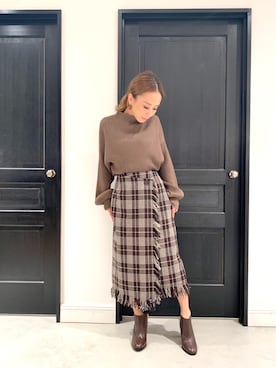 「リブニット」｜「アイテム（ブーティ）」を使った、miyu___kiさん（レディース・153cm）の秋コーディネート