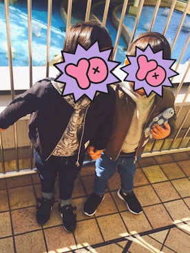 「Smoothy（スムージー）のアイテム（ブルゾン）」を使った、sou♡aoさん（キッズ・110cm）の冬コーディネート