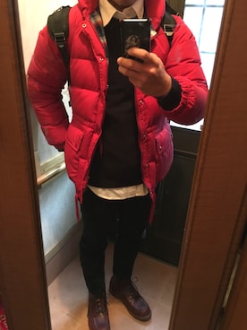 「HERE'S（HERE'S）のアイテム（トップス）」を使った、るきさん（メンズ・170cm）の冬コーディネート