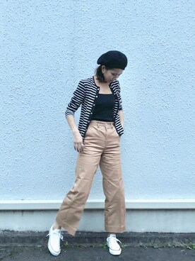 「upper hights」｜「アイテム（ハンチング/ベレー帽）」を使った、sakikoさん（レディース・169cm）の秋コーディネート