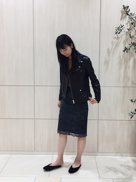 「URBAN RESEARCH（アーバンリサーチ）のアイテム（ライダースジャケット）」を使った、な つ みさん（レディース・170cm）の夏コーディネート