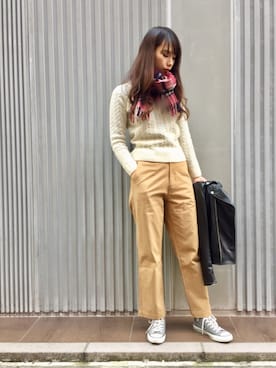 「URBAN RESEARCH（アーバンリサーチ）のアイテム（ライダースジャケット）」を使った、な つ みさん（レディース・170cm）の冬コーディネート
