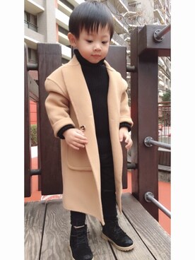 「息子コーデ」｜「アイテム（ブーツ）」を使った、𝕐𝕦𝕦𝕣𝕚 さん（キッズ・90cm）の冬コーディネート