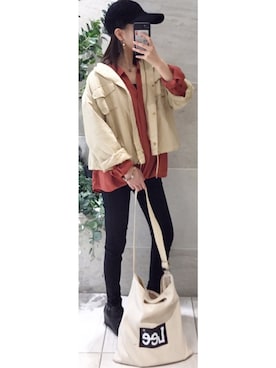 「フォロバ」｜「アイテム（帽子）」を使った、シナモンさん（レディース・153cm）の冬コーディネート