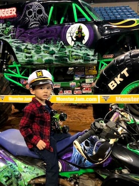「Carter's（カーターズ）のアイテム（パンツ）」を使った、年子3人⭐︎ママさん（キッズ・100cm）の冬コーディネート