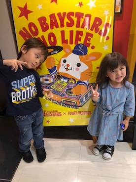 「Carter's（カーターズ）のアイテム（トップス）」を使った、年子3人⭐︎ママさん（キッズ・110cm）の冬コーディネート