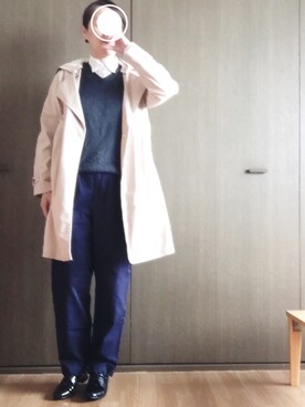 「定番」｜「アイテム（トレンチコート）」を使った、あいかさん（レディース・163cm）の秋コーディネート