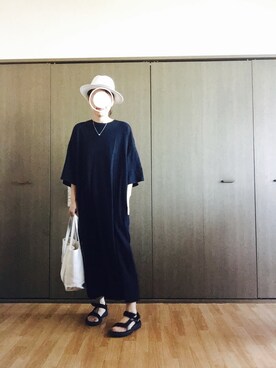 「JOURNAL STANDARD LUXE（ジャーナルスタンダード　ラックス）のアイテム（ワンピース/ドレス）」を使った、あいかさん（レディース・163cm）の夏コーディネート