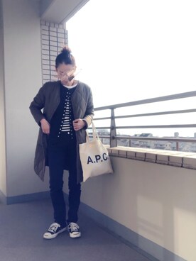 「agnes b.（アニエスベー）のM001 CARDIGAN カーディガンプレッション（カーディガン/ボレロ）」を使った、あいかさん（レディース・163cm）の冬コーディネート