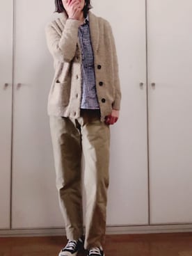 「THE SHINZONE（ザ　シンゾーン）のハイウエストチノパンツ（チノパンツ）」を使った、あいかさん（レディース・163cm）の春コーディネート