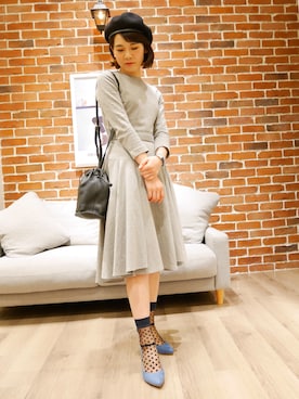 「ソックス×パンプス」｜WA ORientalTRaffic 高岡店さん（レディース・160cm）の冬コーディネート