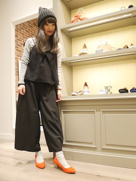 「ソックス×パンプス」｜WA ORientalTRaffic 高岡店さん（レディース・160cm）の冬コーディネート