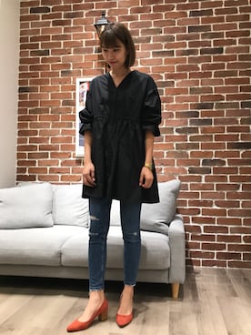 「カラーパンプス」｜WA ORientalTRaffic 高岡店さん（レディース・160cm）の秋コーディネート