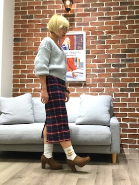 「くつした」｜「アイテム（ブーツ）」を使った、WA ORientalTRaffic 高岡店さん（レディース・160cm）の冬コーディネート