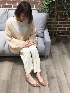 「フラットパンプス」｜WA ORientalTRaffic 高岡店さん（レディース・160cm）の冬コーディネート