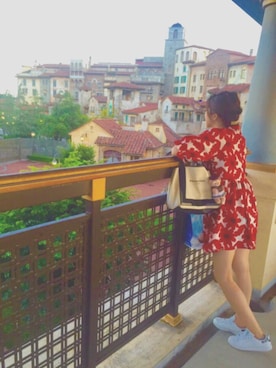「家族旅行」｜「アイテム（腕時計）」を使った、A.I⁂さん（レディース・154cm）の夏コーディネート