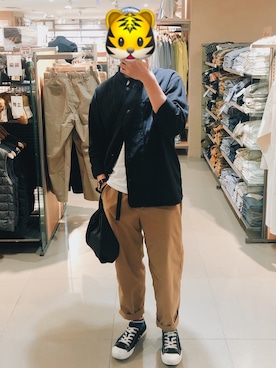 「MUJI」｜「アイテム（デニムジャケット）」を使った、誌さん（メンズ・170cm）の春コーディネート