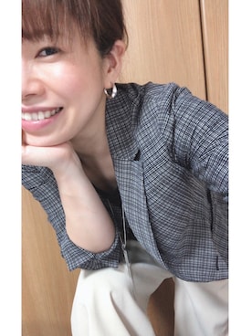 「ノエビアのアイテム（テーラードジャケット、グレー系）」を使った、はっち⋆*ೄさん（レディース・158cm）の秋コーディネート