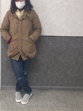 「アイテム（モッズコート、ブラウン系）」を使った、Akemi   さん（レディース・156cm）の冬コーディネート