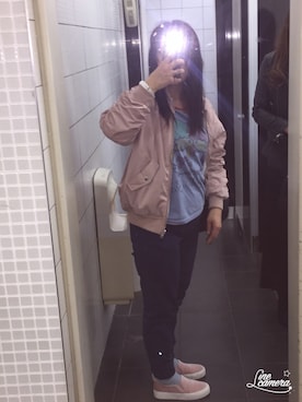 「Honeys（ハニーズ）のアイテム（スリッポン）」を使った、Akemi   さん（レディース・157cm）の秋コーディネート