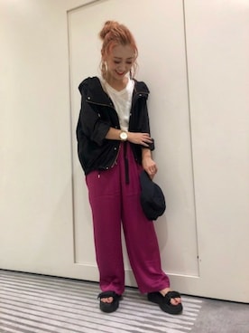「JEANASIS（ジーナシス）のアイテム（マウンテンパーカー）」を使った、JEANASIS 柏マルイ店STAFFさん（レディース・152cm）の夏コーディネート