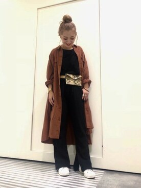 「JEANASIS（ジーナシス）のアイテム（シャツワンピース）」を使った、JEANASIS 柏マルイ店STAFFさん（レディース・152cm）の秋コーディネート