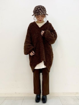 「スキッパーニット」｜「アイテム（帽子）」を使った、JEANASIS 柏マルイ店STAFFさん（レディース・152cm）の秋コーディネート