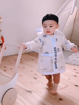 「ZARA（ザラ）のアイテム（その他アウター）」を使った、Aoさん（キッズ・70cm）の冬コーディネート