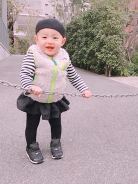 「おんなのこコーデ」｜「アイテム（その他アウター）」を使った、Aoさん（キッズ・70cm）の春コーディネート