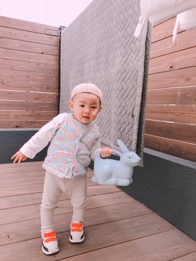「おんなのこコーデ」｜「アイテム（その他アウター）」を使った、Aoさん（キッズ・70cm）の春コーディネート
