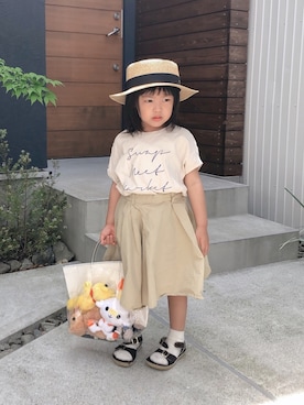 「FITH（フィス）のアイテム（スカート）」を使った、Aoさん（キッズ・90cm）の夏コーディネート