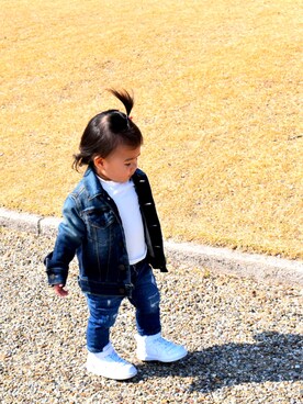「babygap」｜「アイテム（デニムジャケット）」を使った、Yu☺︎さん（キッズ・80cm）の春コーディネート