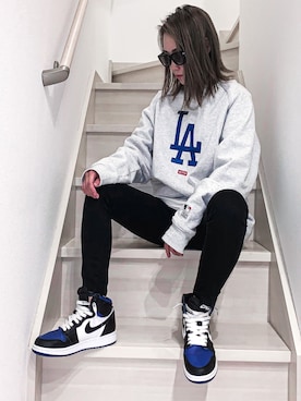 「kith」｜「アイテム（スウェット）」を使った、Yu☺︎さん（レディース・150cm）の秋コーディネート