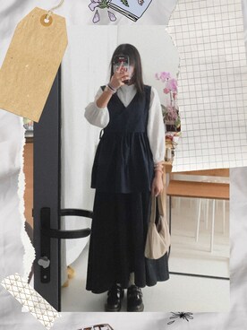 「MONKI（モンキ）のアイテム（バッグ）」を使った、@yannnis.__さん（レディース・161cm）の冬コーディネート