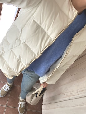 「MOUSSY（マウジー）のMVS SKINNY（デニムパンツ）」を使った、trnwearさん（レディース・171cm）の冬コーディネート