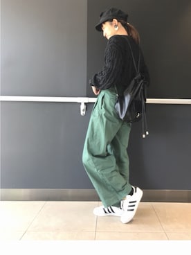 「VIS（ビス）のコットンブレンドキャスケット（キャスケット）」を使った、akoさん（レディース・161cm）の春コーディネート