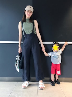 「ICB（アイシービー）のアイテム（サロペット/オーバーオール）」を使った、akoさん（レディース・161cm）の夏コーディネート
