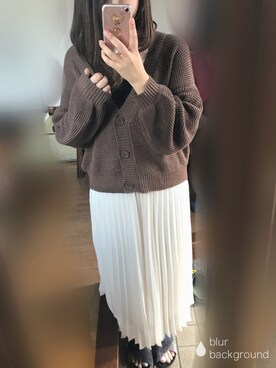 yu_minさんの「クレーププリーツスカート（ハイウエスト・丈標準71～74cm）」を使ったコーディネート