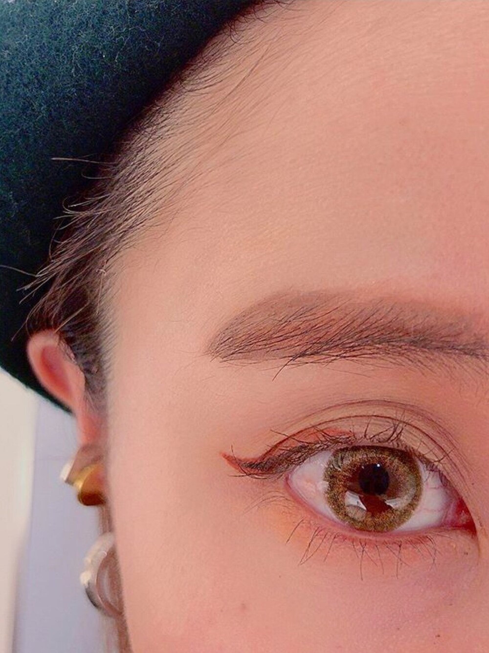 「ベージュ、カラコン、カラコンレポ、アイメイク、メイク、eye、eyewear」｜「Ever Colorのアイテム（コンタクトレンズ・カラコン、ベージュ系）」を使った、Hanaさん（レディース・150cm）の秋コーディネートの1枚目の写真