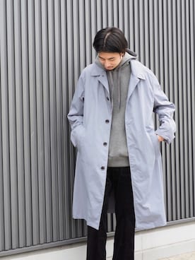 「グラミチ」｜「アイテム（ステンカラーコート）」を使った、Naoki Shuzuiさん（メンズ・178cm）の秋コーディネート
