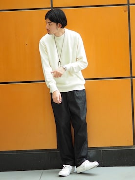 「B:MING by BEAMS（ビーミングバイビームス）のアイテム（ニット/セーター）」を使った、Naoki Shuzuiさん（メンズ・178cm）の秋コーディネート